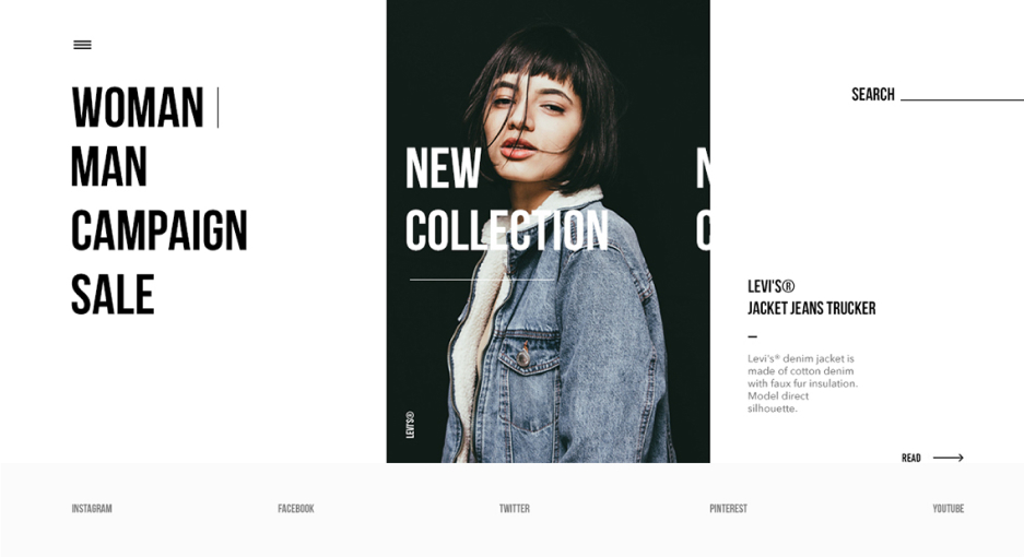 Portfolio. Online fashion store - Homepage